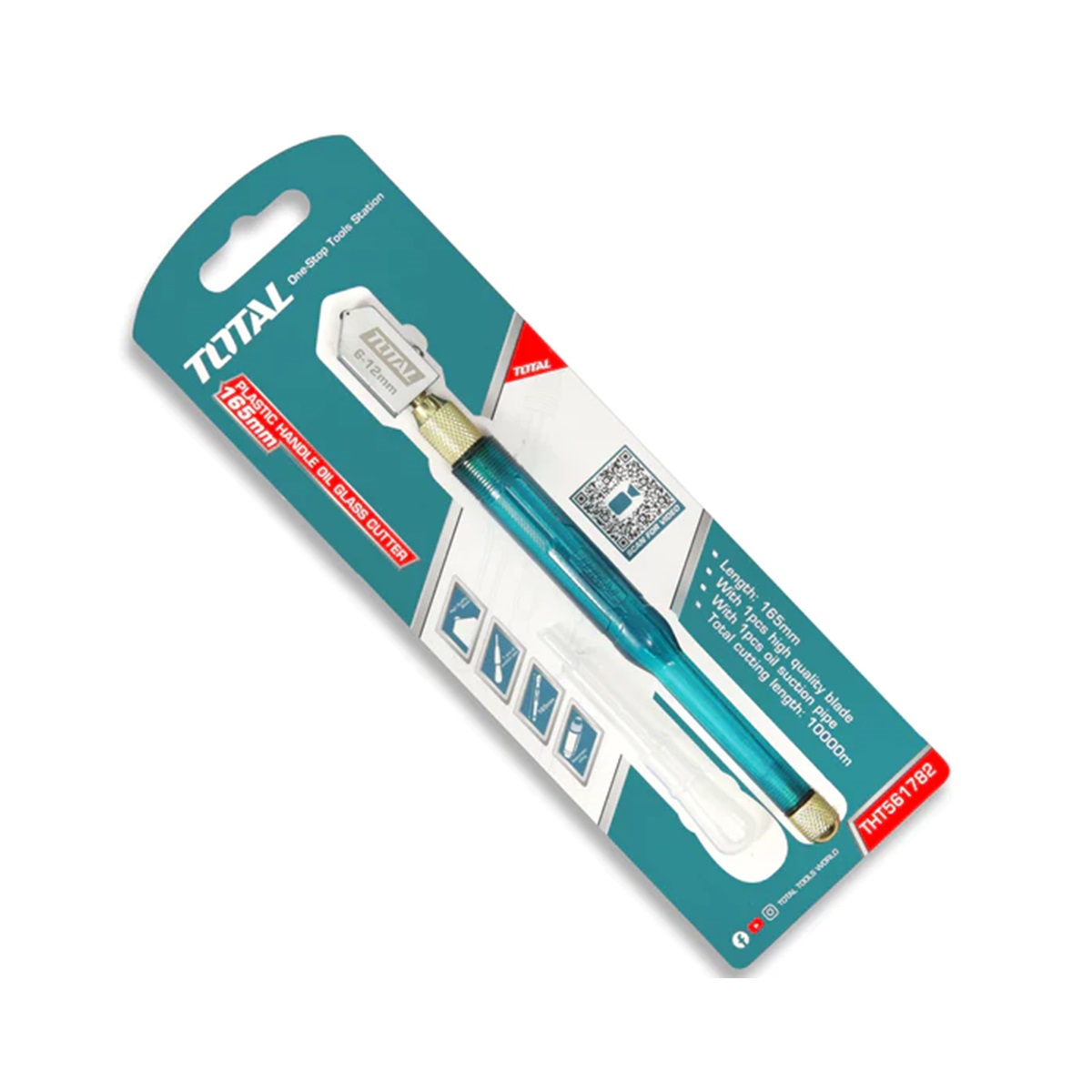 Dao cắt kính total tht561782 165mm tay bền chắc, lưỡi sắc bén, bh 12 tháng tools and hardware