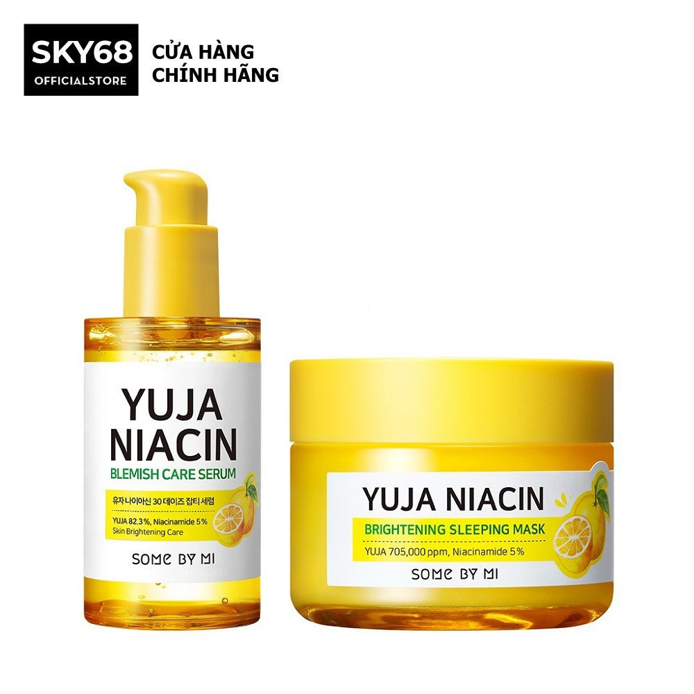 Combo Dưỡng Trắng Da Chiết Xuất Quả Thanh Yên Some By Mi Yuja Niacin 30 Days ( SR + Nạ ngủ )