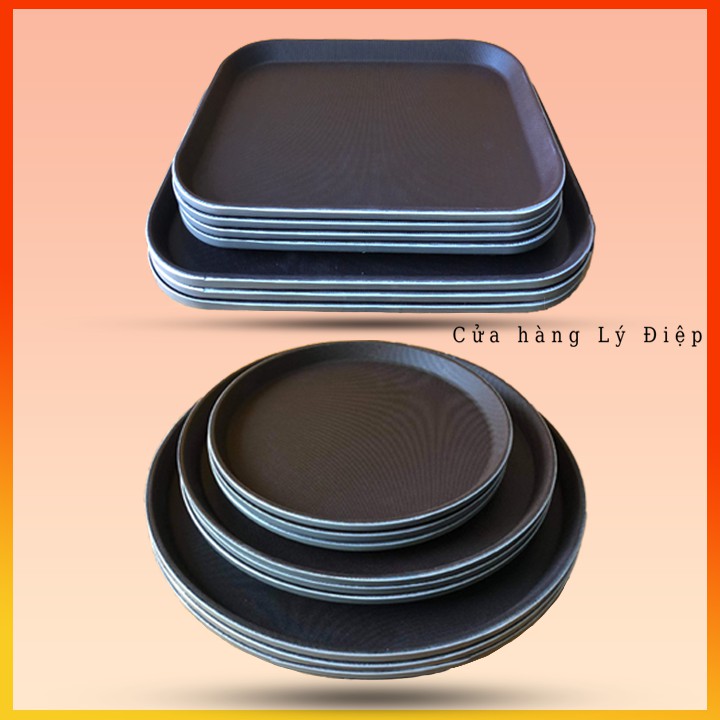Khay phục vụ chống trượt đủ size, Khay bưng nước cà phê đồ ăn vặt
