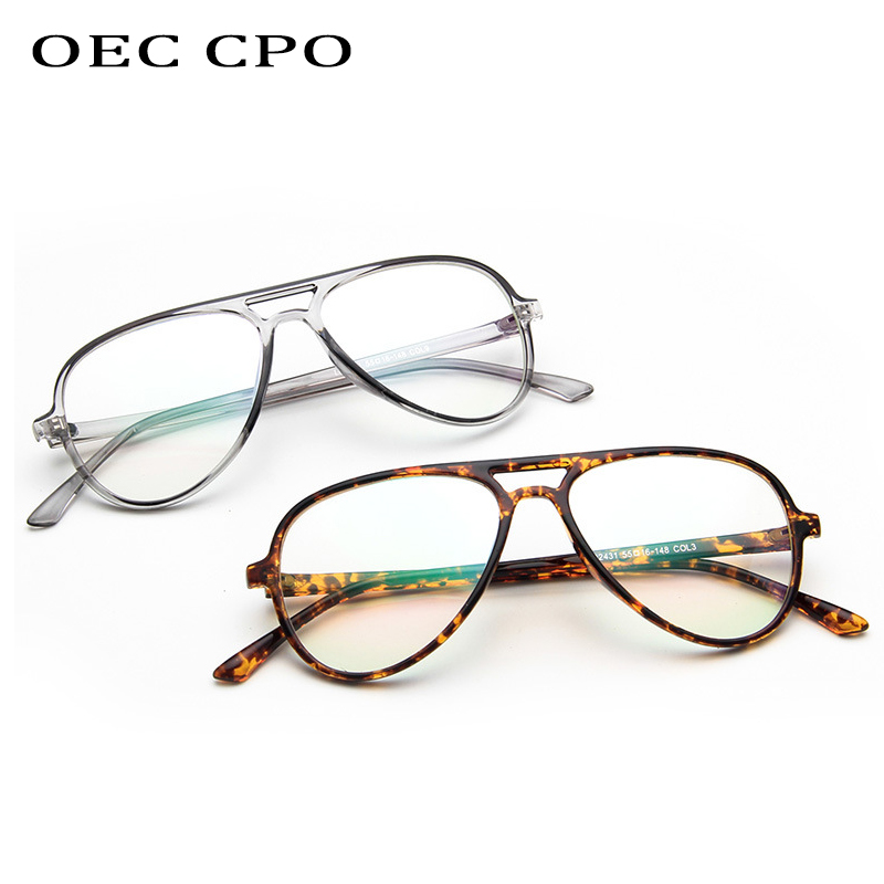 Oec CPO thời trang cổ điển rõ ràng kính unisex Eyewear Pilot kính quang học kính khung ống kính trong suốt o408hot