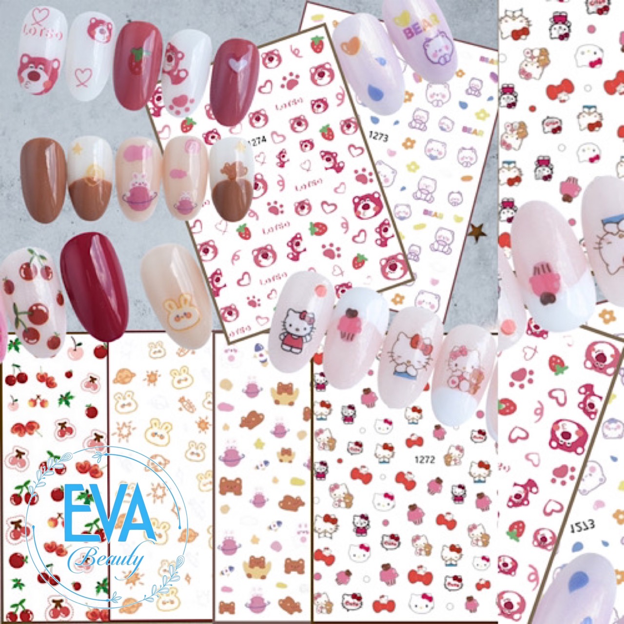 Sticker dán móng tay 3d dạng decal dán chống nước hoạ tiết hoa nhiều mẫu joyful nails jo1269 - jo1274