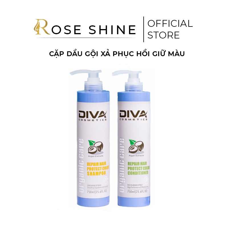 [Chính hãng] Combo Dầu Gội Xả Phục Hồi Giữ Màu DIVA Protect Color 500ml - 750ml