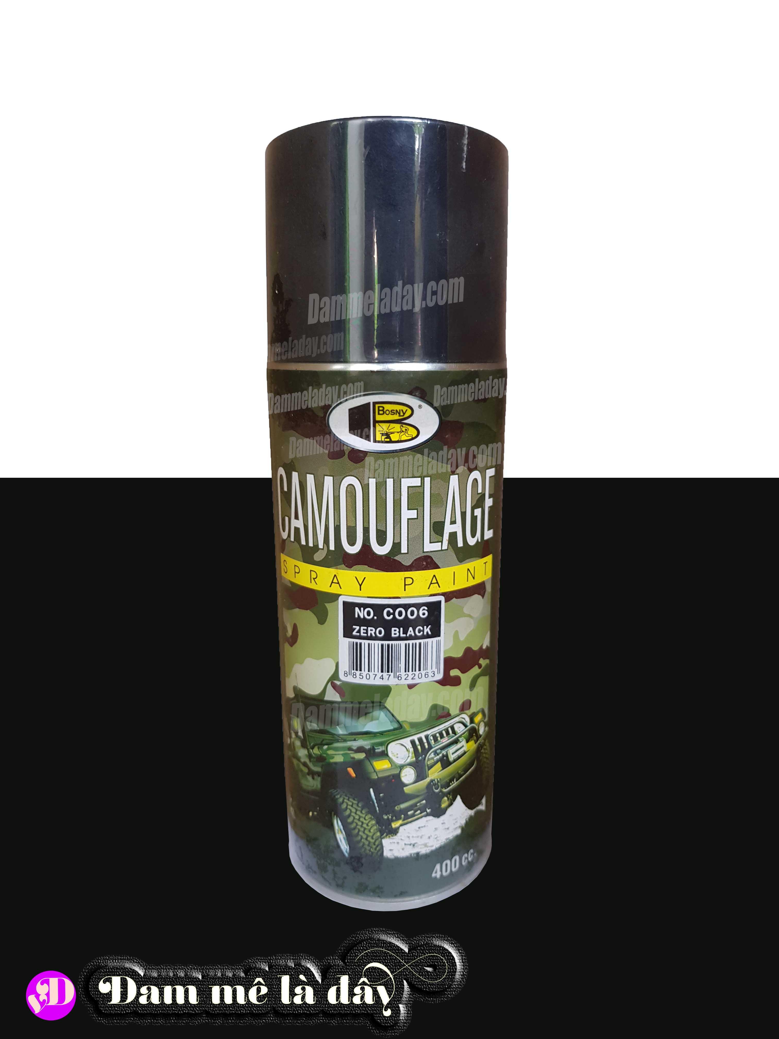 Sơn màu lính bosny - zero black - 400ml thái lan