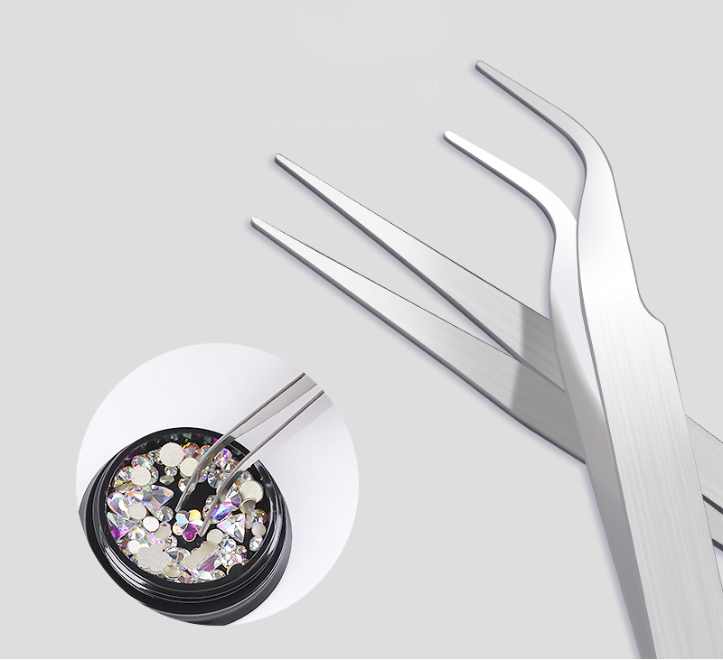 Nhíp Nhọn Thẳng Và Cong Cho Srapbooking Miếng Dán Nối Mi-Miếng Dán Móng Tay Miếng Dán Đá Quý Kim Cương Giả