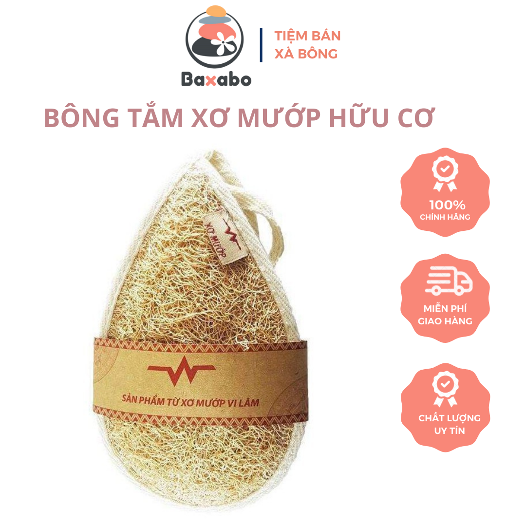 Bông tắm xơ mướp tự nhiên vi lâm - bông tắm tẩy tế bào chết body size lớn-bền đẹp