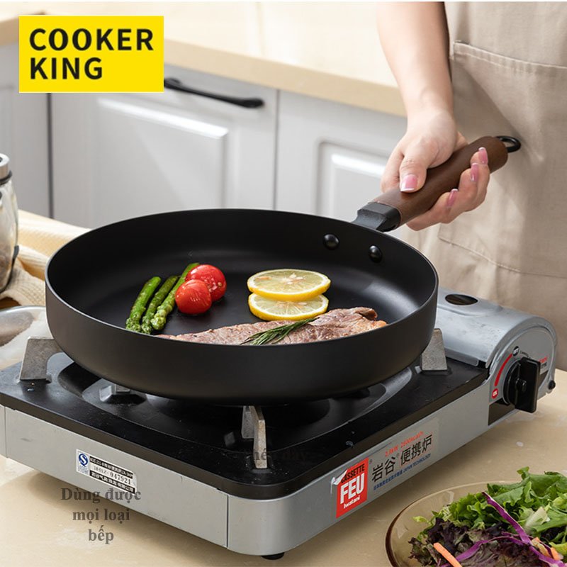 Chảo Thép Carbon Chống Dính Fine Iron Tay Cầm Gỗ Kiểu Nhật Cao Cấp