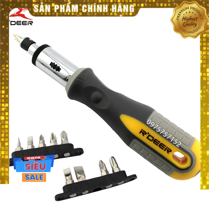 Bộ tô vít đa năng tự động, đảo chiều 11 chi tiết trong 1 RDEER RT-1612 tay cầm bọc da cao cấp Nhập Khẩu Đức bằng thép Chrome vanadium