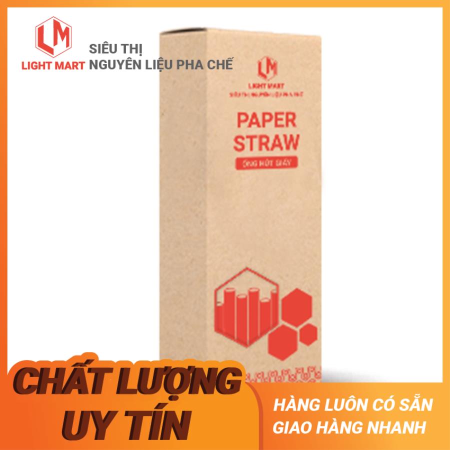 Hộp Ống hút trân châu bằng giấy , thân thiên với môi trường , số lượng 9 ống/hộp , sản phẩm được nhập khẩu bởi Siêu thị nguyên liệu pha chế Light Mart