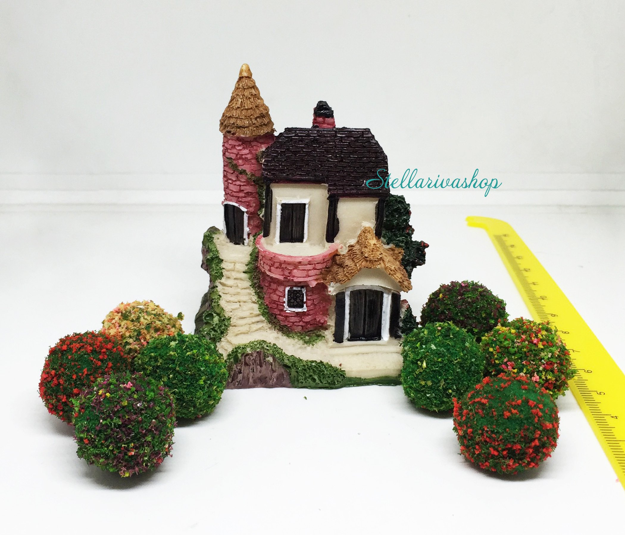 [HCM]Mô hình  khóm cây tròn trang trí tiểu cảnh thủy sinh terrarium chậu cây cảnh sen đá bánh kem xương rồng