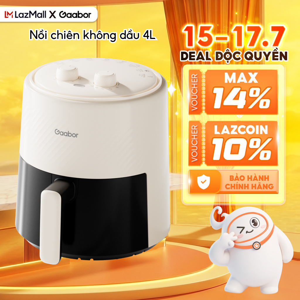 Nồi chiên không dầu Gaabor 4L điều chỉnh nhiệt độ và thời gian AF-40M01A - Bảo hành 12 tháng 1 đổi 1