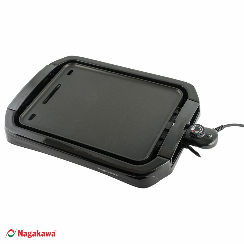 Bếp nướng điện 2 mặt nagakawa nag3102 - lỗ thoát dầu tiện dụng - công suất 1800w - 5 cấp độ nhiệt, siêu chống dính, 2 mặt nước tiện dụng - bảo hành 12 tháng - hàng chính hãng