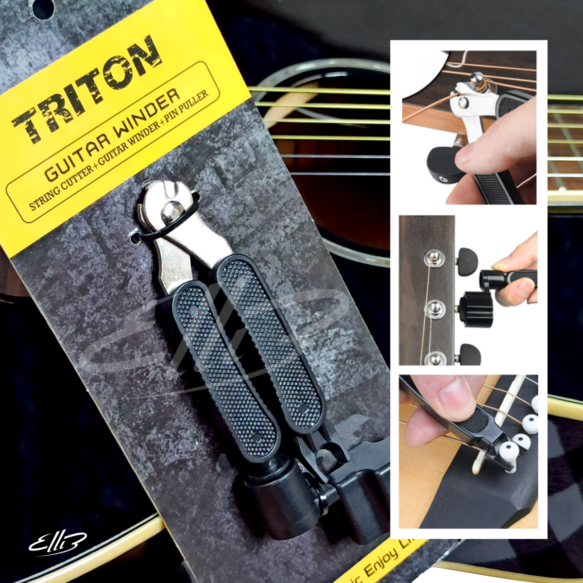 [HCM]Kềm cắt dây đàn guitar đa năng  dụng cụ thay dây đàn guitar 3 trong 1 - Kềm cắt dây đàn Tay quay lên dây và Khoá lấy chốt