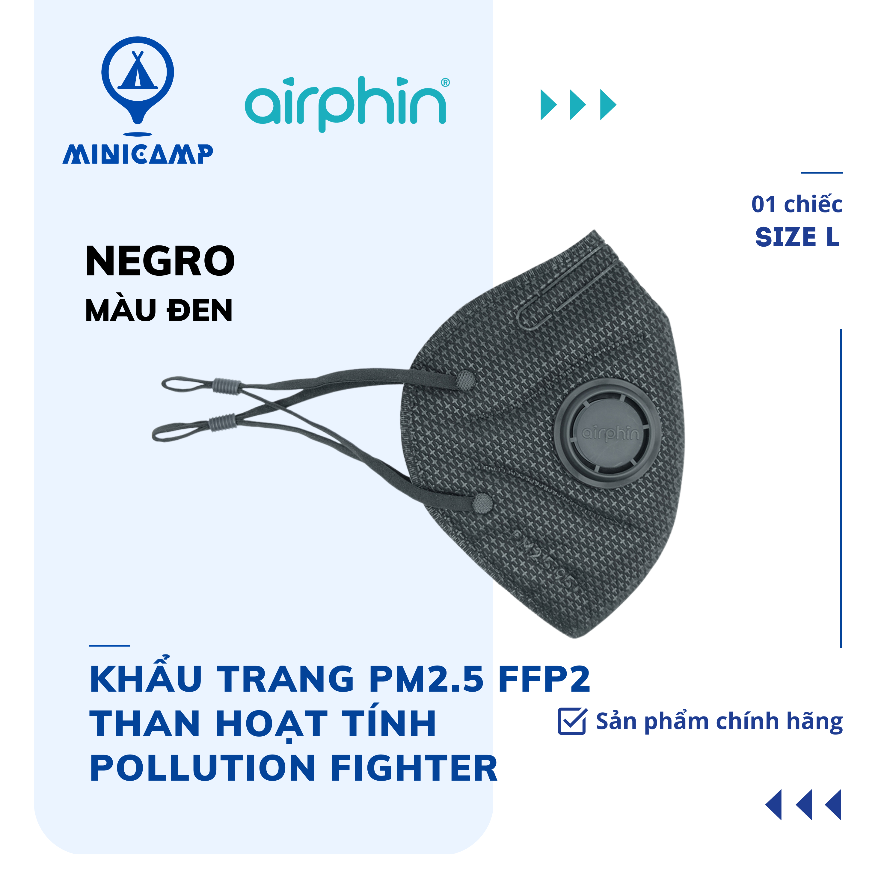 Masks PM2.5 FFP2 activated carbon Pollution Fighter AIRPHIN