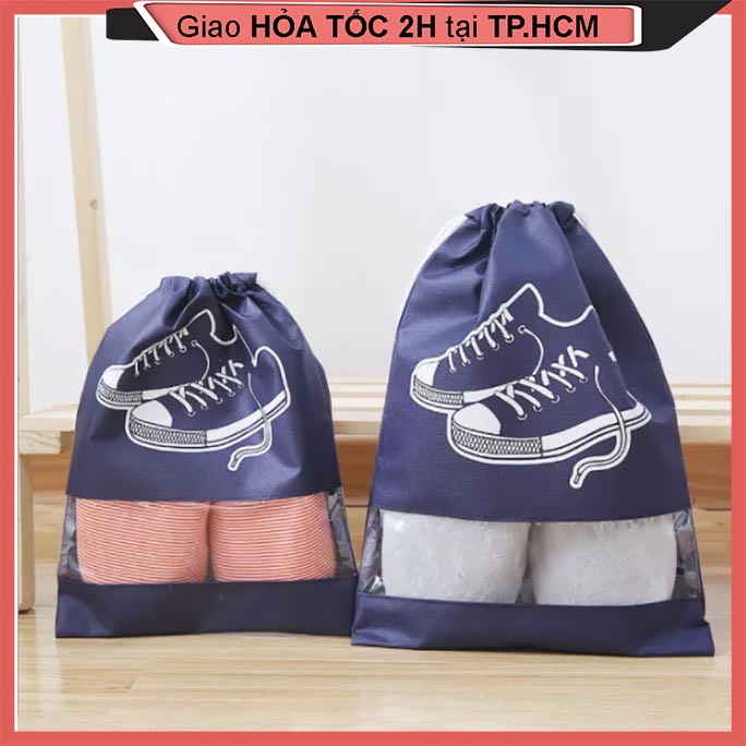 Túi dây rút đựng dép du lịch có dây rút 36x26cm