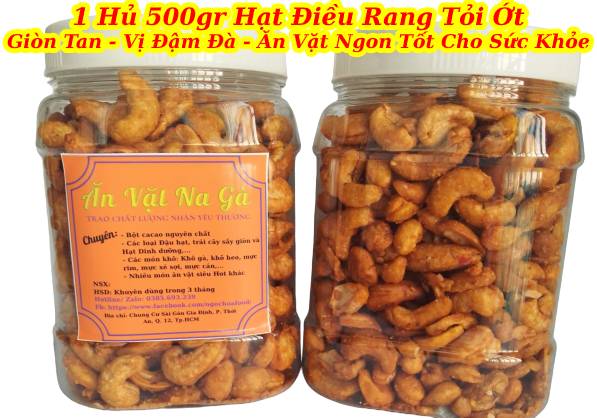 (MIỄN SHIP 20K) 500gr Hạt Điều Rang Tỏi Ớt: Thơm ngon, giòn rụm, vị đậm đà (Shop Na Gà) đồ ăn vặt