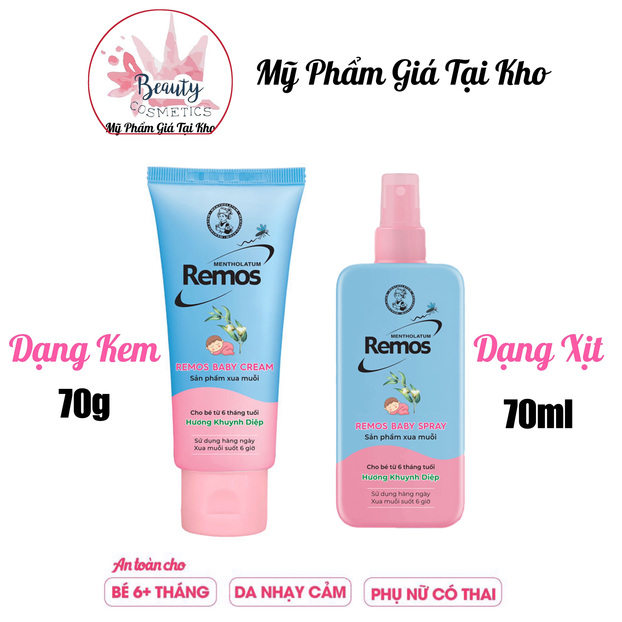 (HCM-An Toàn Cho Bé) Xịt Chống Muỗi Cho Bé Remos Baby (70ml) Hương Khuynh Diệp