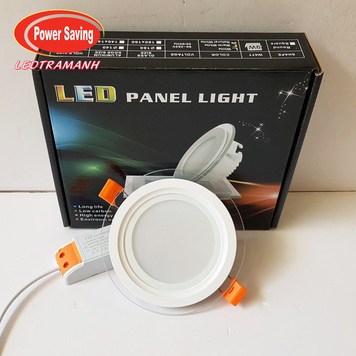 Đèn led âm trần mặt kính 9W khoét lỗ 90mm