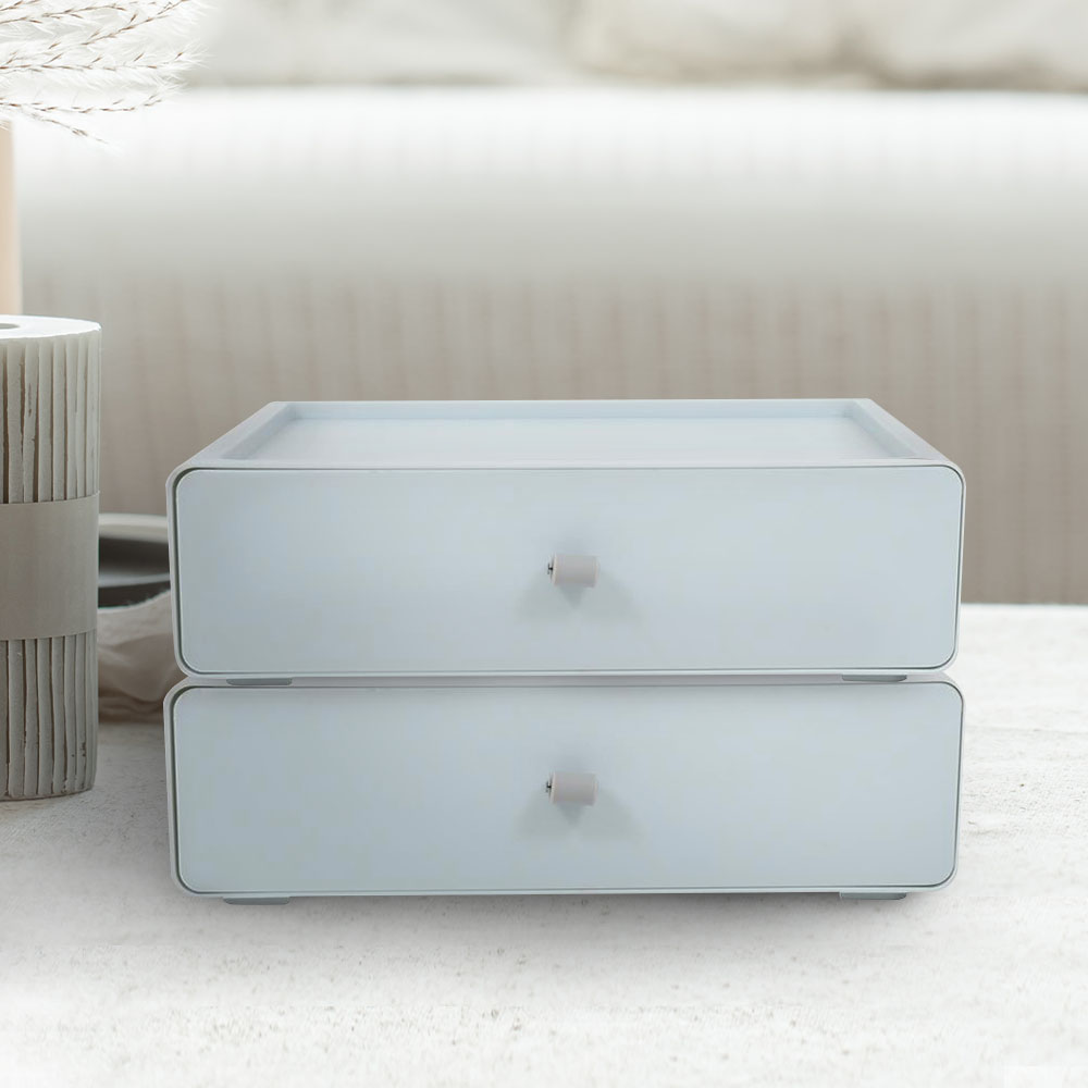HomeBase ACCO Hộp nhựa dạng ngăn kéo có thể xếp chồng lên nhau thành tủ
