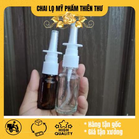 Chai xịt mũi thẳng Thủy tinh 5ml/10ml/20ml/30ml đựng dung dịch xịt mũi, xịt xoang, xịt họng