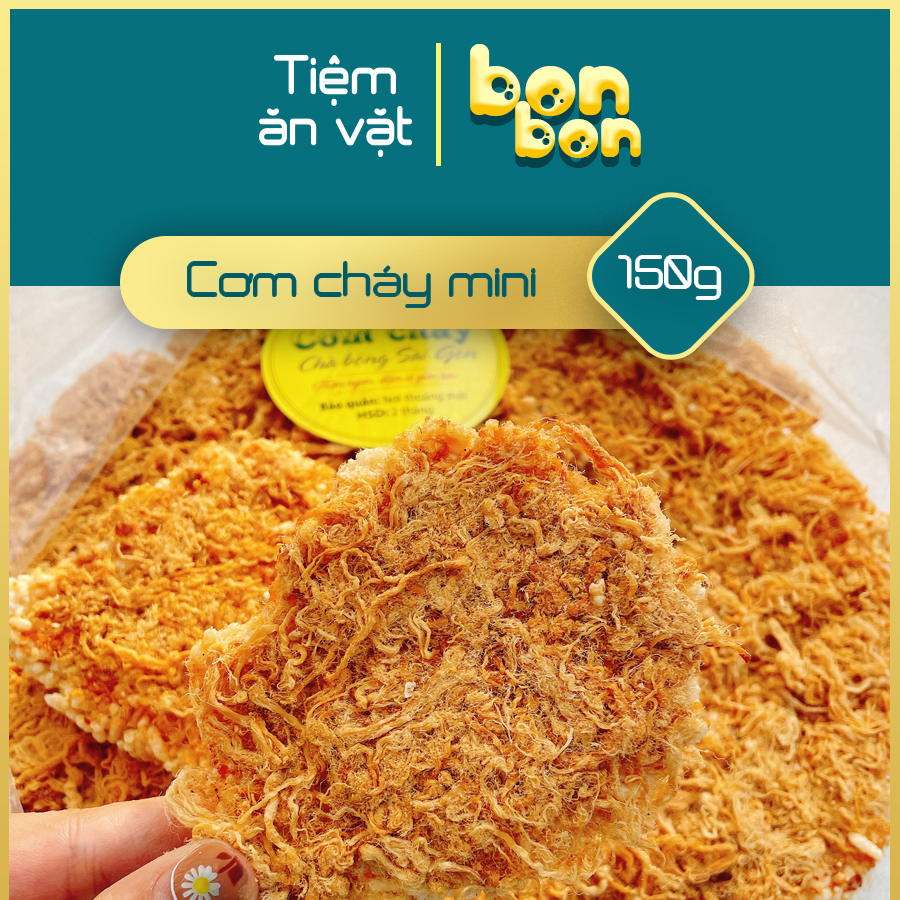 Cơm cháy chà bông món ăn vặt ngon size mini giòn tan đậm vị