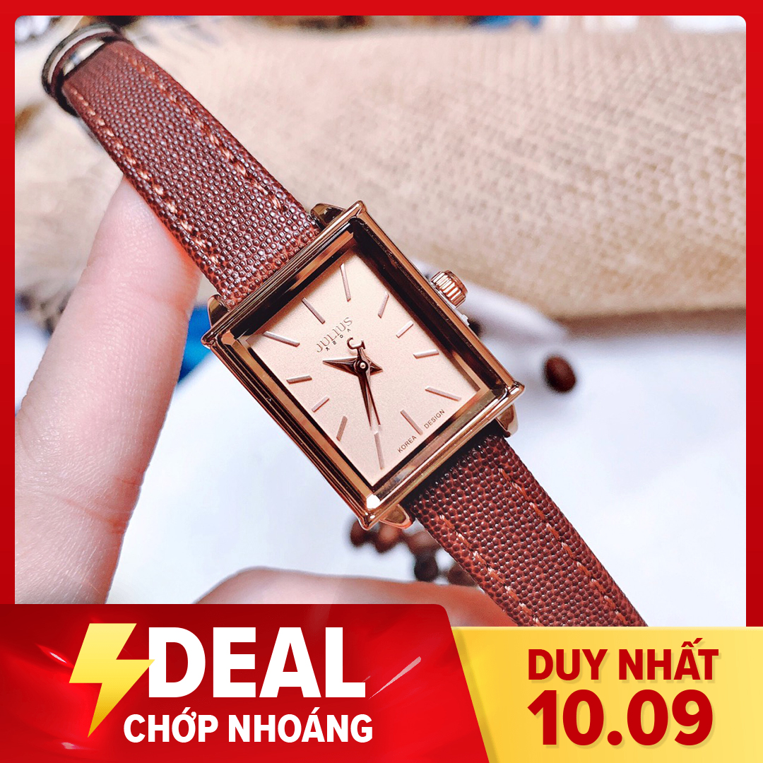 Đồng hồ nữ julius hàn quốc dây da tg1125