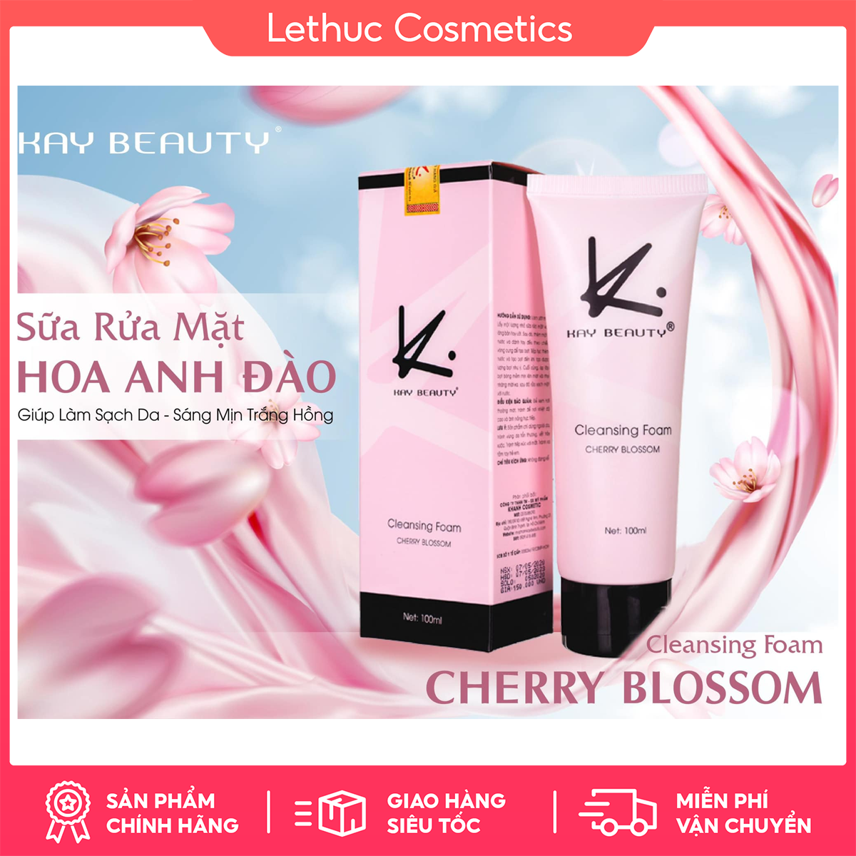 Sữa rửa mặt hoa anh đào tinh chất gel