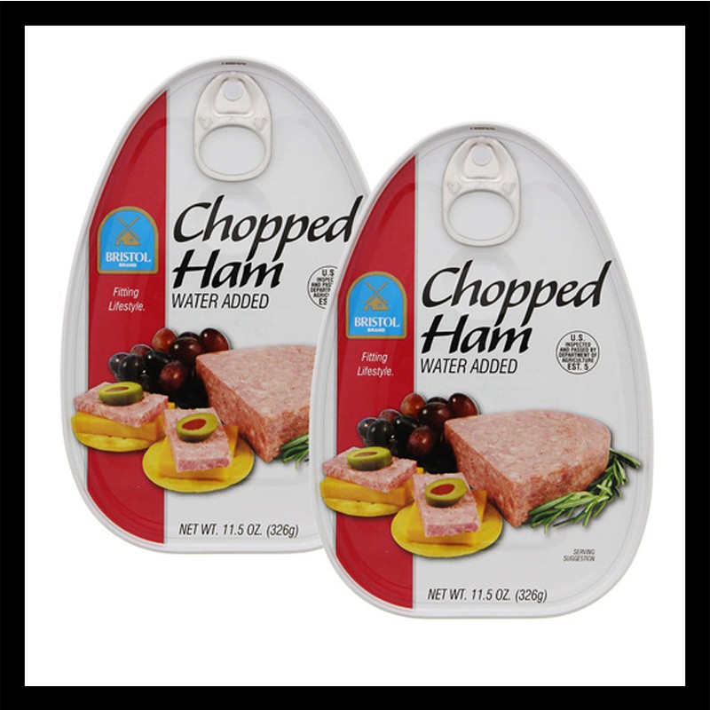 COMBO 2 Thịt hộp Chopped Ham 325g/Hộp x 2 hộp của hãng Bristol - Hà Lan rất được ưa chuộng ở Mỹ với hương vị thịt heo nguyên vị thơm ngon