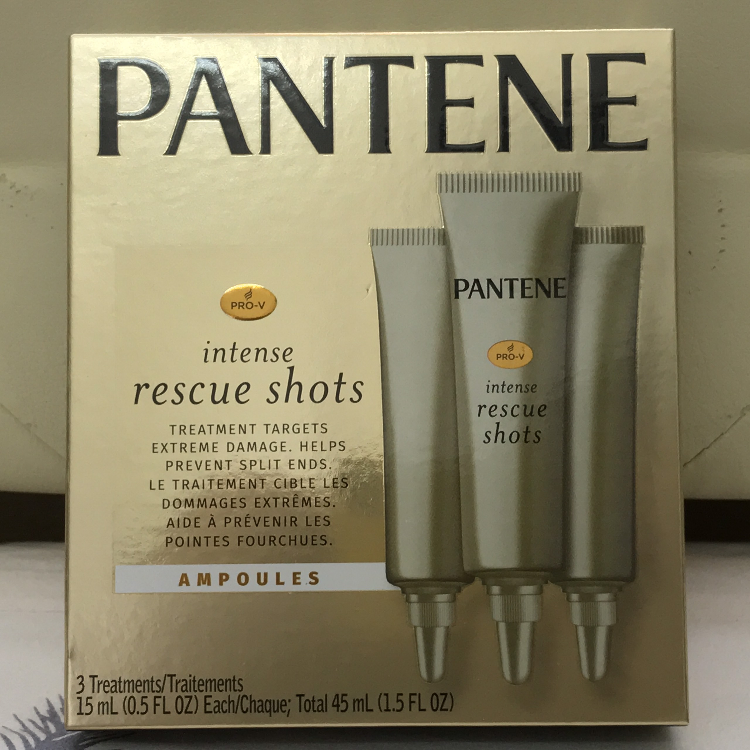Bộ kem dưỡng phục hồi tóc Pantene - Intense Rescue Shots Hair Ampoule (15mlx3) - Hàng xách tay Mỹ