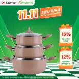 Nồi nhôm đáy từ Kangaroo KG933 - size 18 - 20 - 22 - 24 - 26cm - Hàng chính hãng