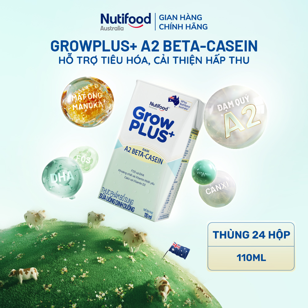 Box of 24 Boxes of Growplus+ A2 Beta-Casein Ready-To-Drink Powdered Milk 110ml Box - 2