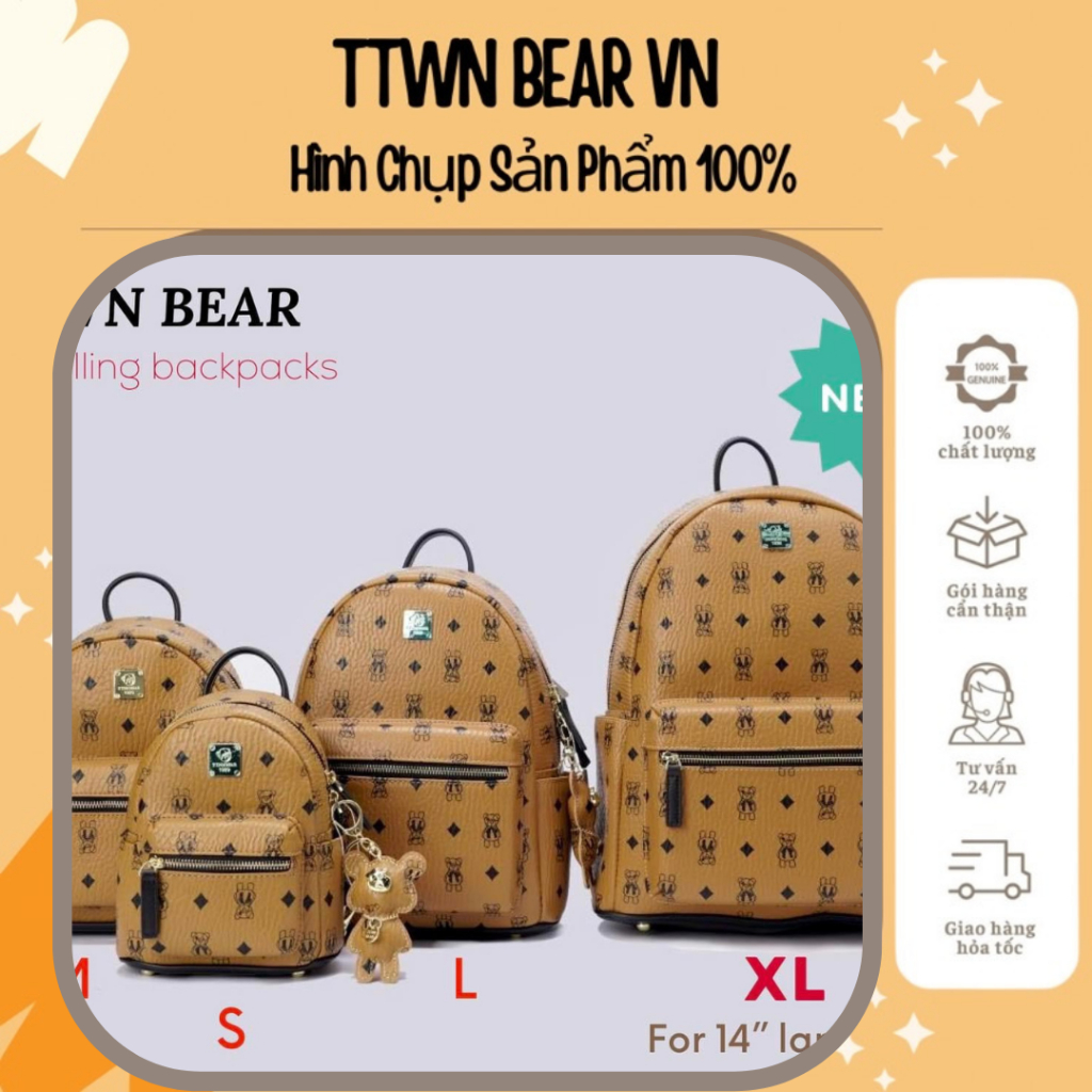Ttwn bear balo gấu nâu tn-2617 có size xl đựng lap 14inch - order