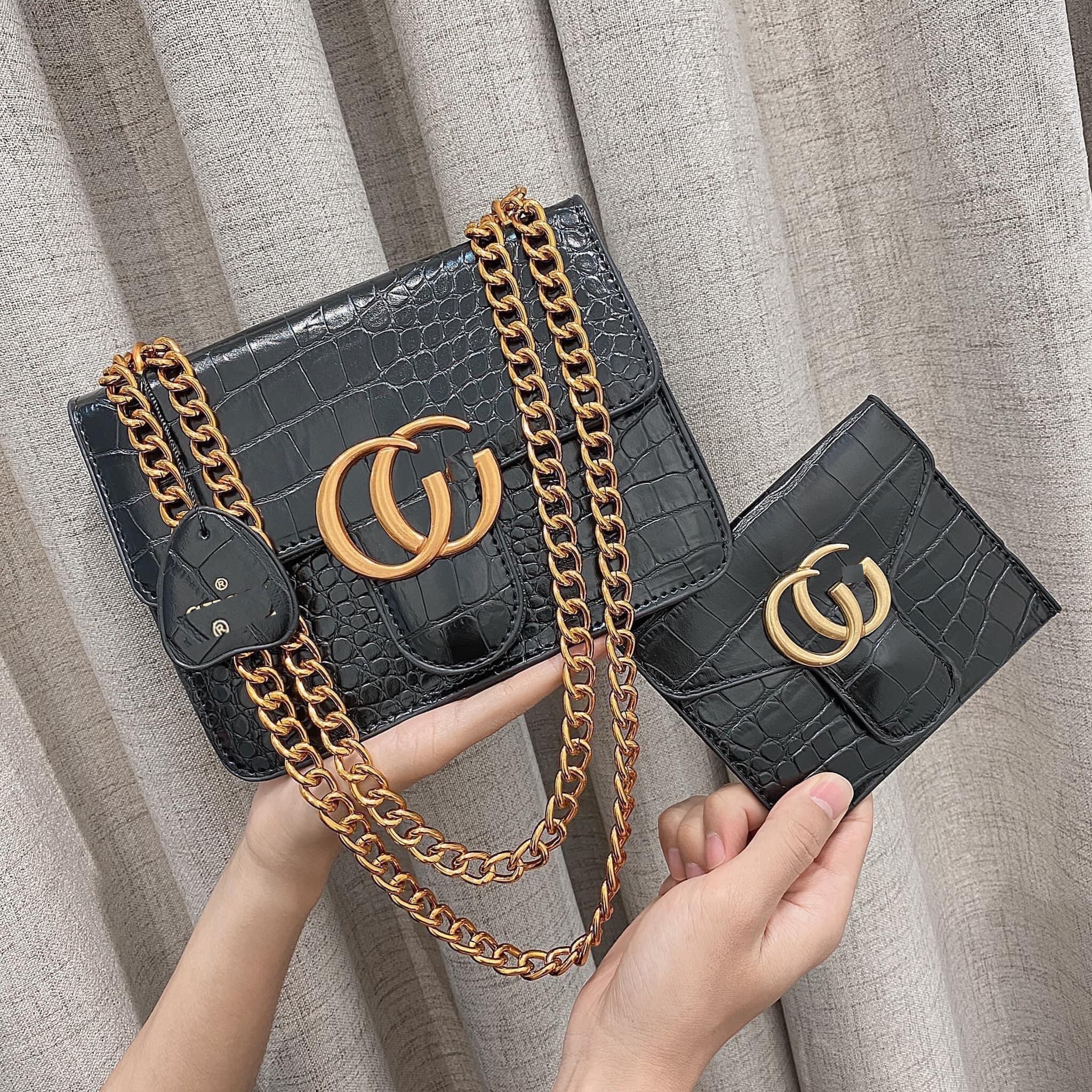 Set túi kèm ví siêu sang túi xách nữ dây xích kèm ví giá rẻ TXGGVI 299k sale còn 199k