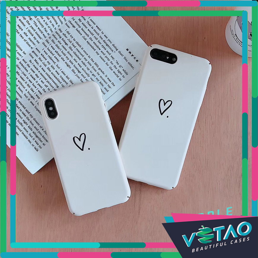 Ốp iPhone X Xs Xs Max 11 11 Pro 11 Pro Max 7 8 Plus, Ốp lưng iPhone trơn trái tim cứng