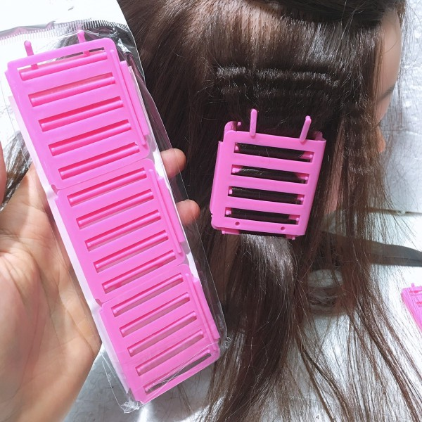 Combo 3 vĩ 9 kẹp nhựa bấm tóc gãy, tóc xù, tóc gợn sóng