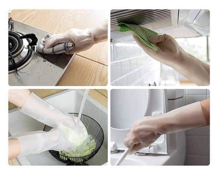 GĂNG TAY CAO SU SIÊU DAI , Gang Tay Rưa Bat, Gang Tay Lam Bếp, Làm vườn