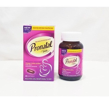 Pronatal dha bổ sung sắt acid folic vitamin cho mọi phụ nữ mang thai và cho con bú(trái), sản phẩm có nguồn gốc xuất xứ rõ ràng, đảm bảo chất lượng, dễ dàng sử dụng