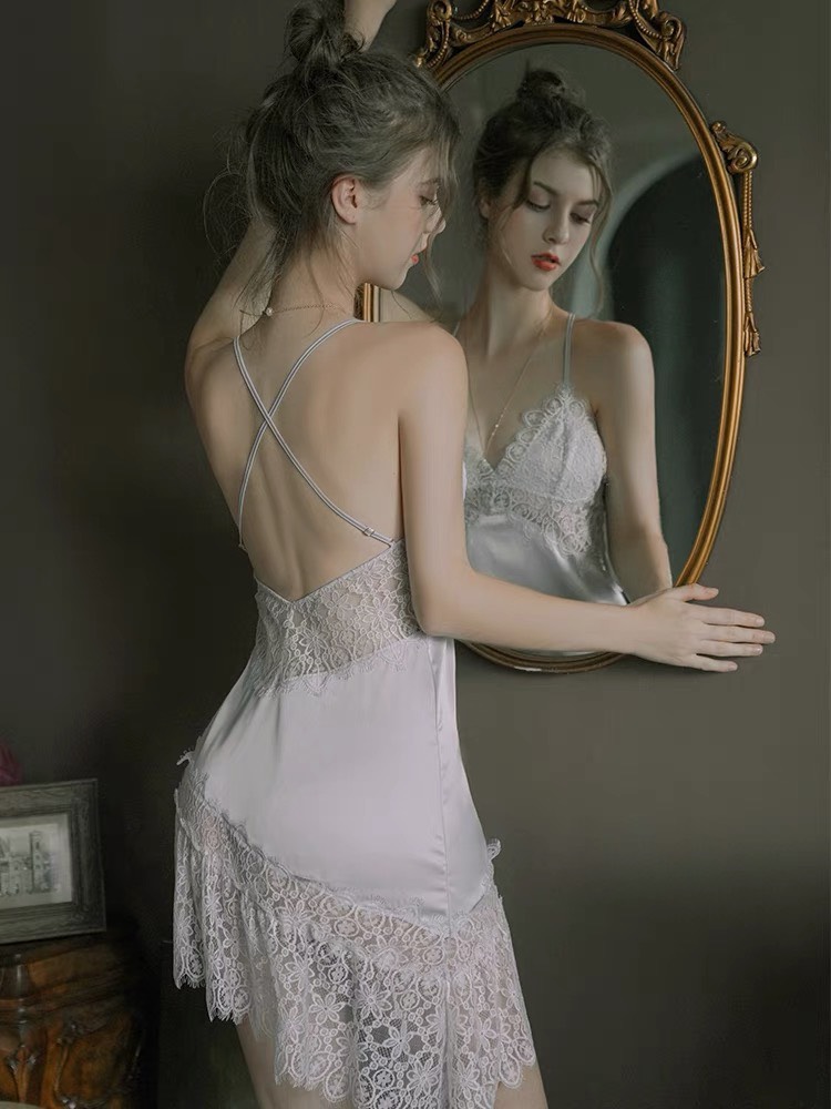 TPHCM-Váy ngủ lụa tà xéo-váy ngủ mặc nhà sexy gợi cảm-váy ngủ lua quyến rũ-119