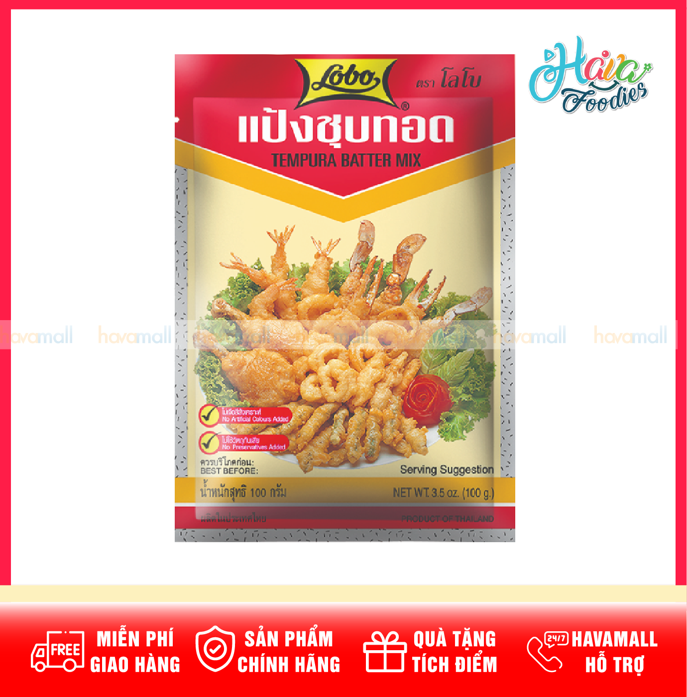 Bột Chiên Giòn Tempura Lobo Gói 100G – Lobo Tempura Batter Mix