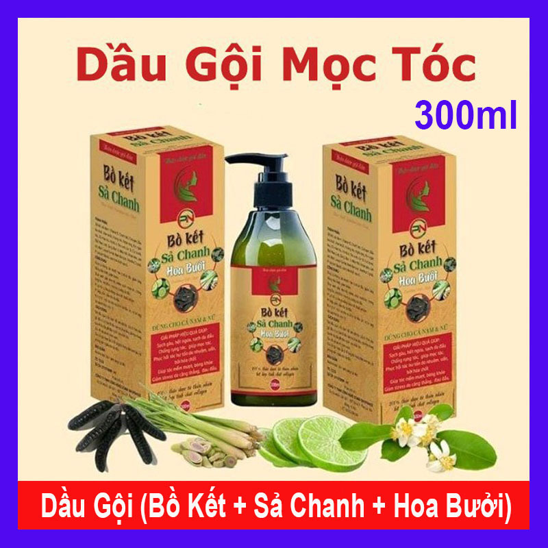 [HCM]Dầu gội Bồ Kết Xả Chanh Hoa Bưởi Thảo Dược Thiên Nhiên 300ml