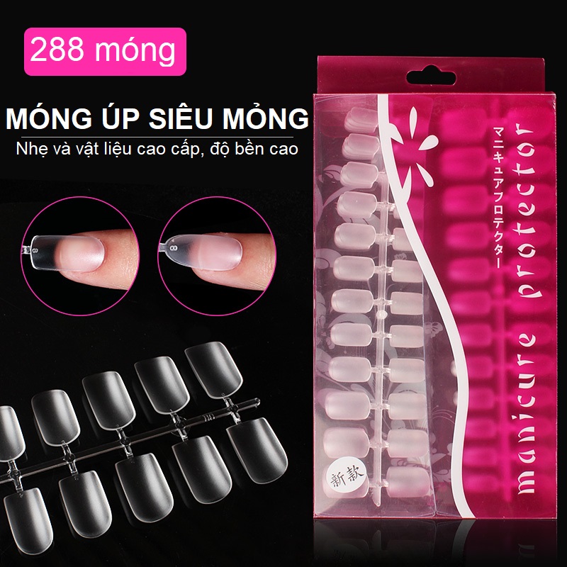 Móng úp siêu móng nhẹ | phom vuông & bầu | hộp 288 móng