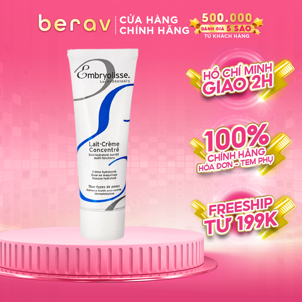 Kem dưỡng ẩm, sáng bóng, siêu phục hồi da embryolisse lait creme concentre 75ml