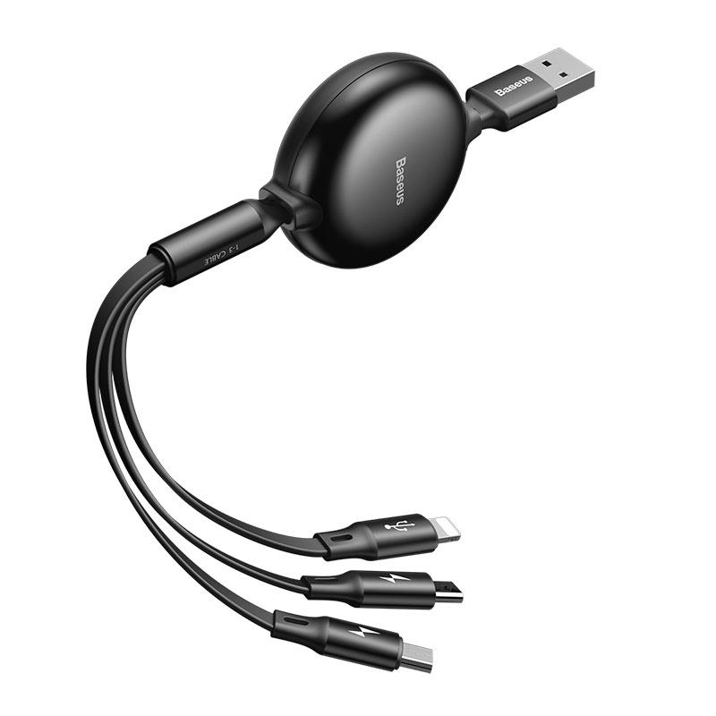Cáp sạc rút 3 đầu baseus zy09