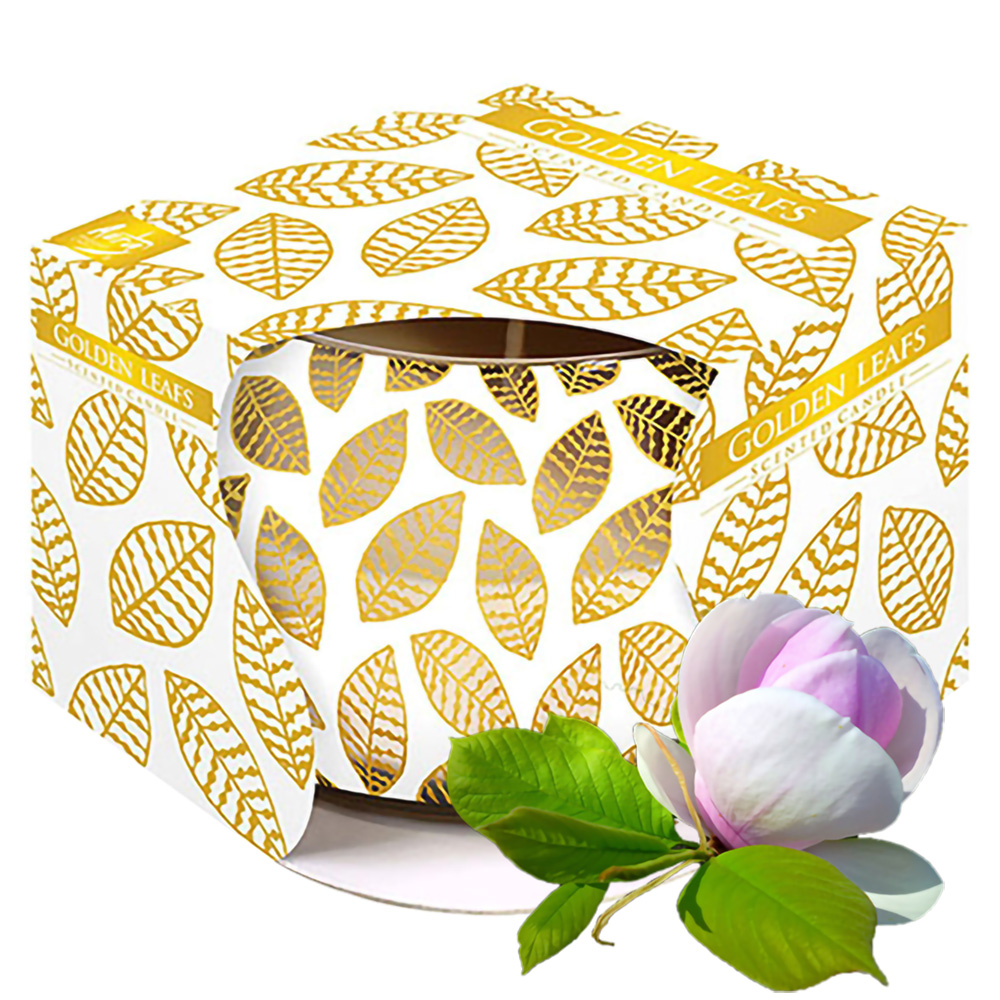 Ly nến thơm tinh dầu Bispol Golden Leafs 100g - Tinh dầu nến thơm thiên nhiên giúp thơm phòng, khử mùi, nến trang trí. Sáp thơm phòng ngủ, nến cao cấp nhập khẩu, tỏa hương tốt