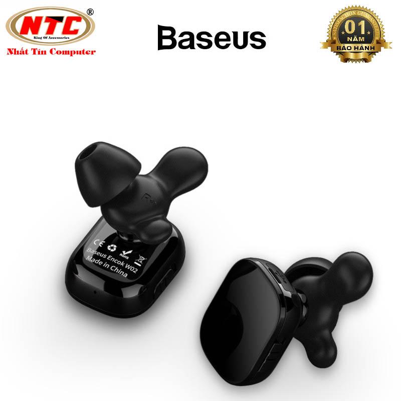 Tai nghe bluetooth đôi true wireless baseus encok w02 v4.1 âm thanh 4d stereo - hỗ trợ kết nối riêng lẽ từng tai - phụ kiện 1986
