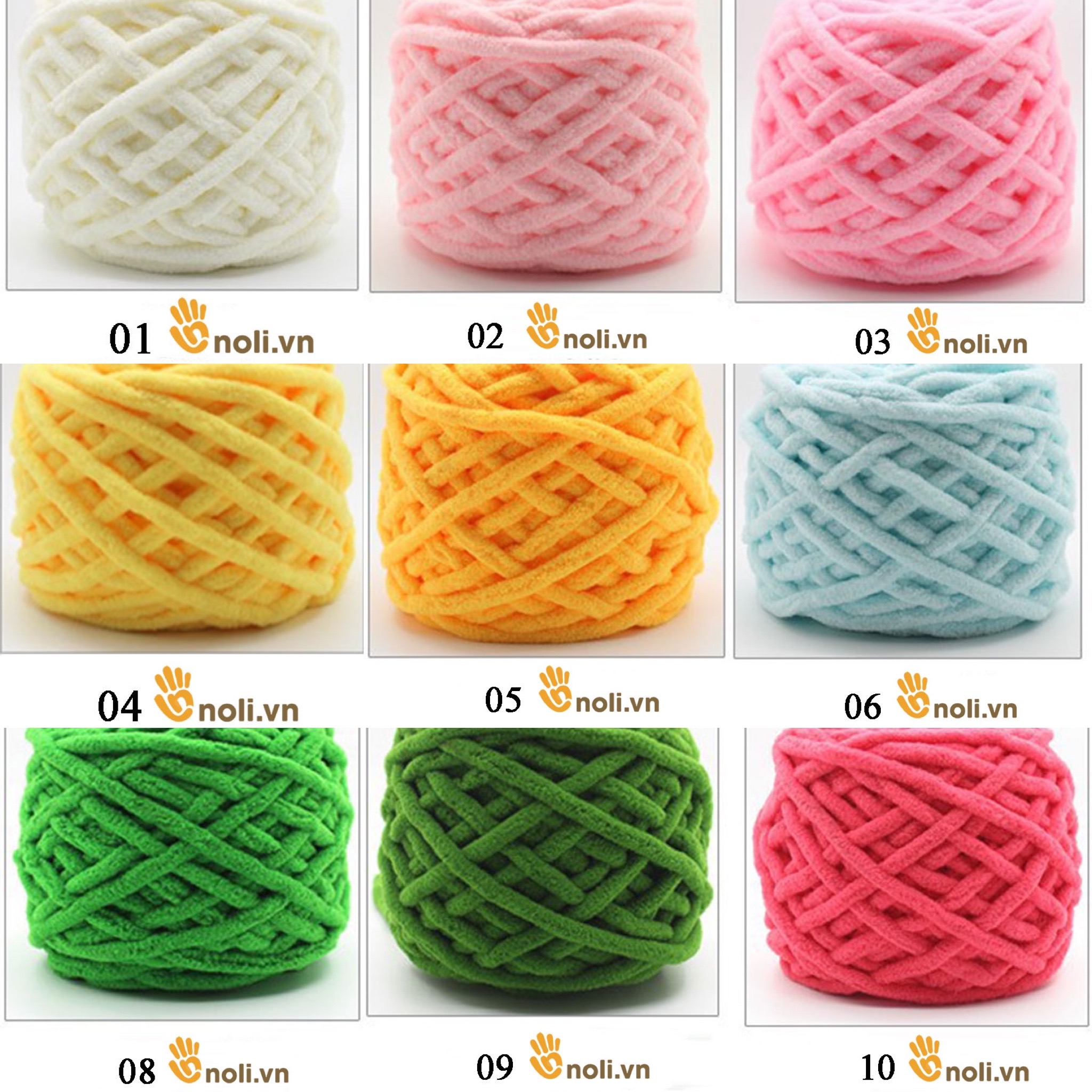 Len nhung đũa siêu to đan móc khăn quàng, thảm, chăn, thú bông khổng lồ, dép đi trong nhà mềm mịn 100g