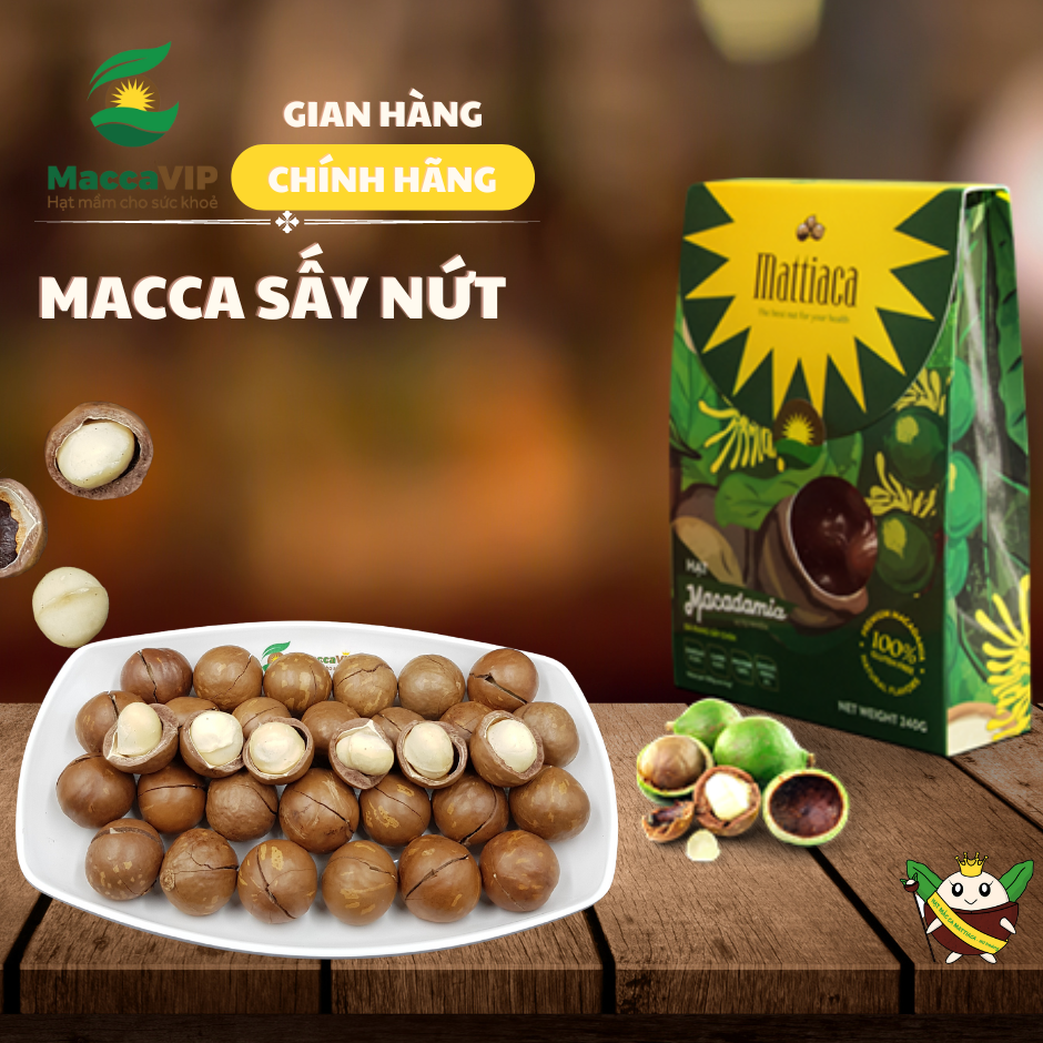 Hộp 240g hạt mắc ca đăk lăk - maccavip