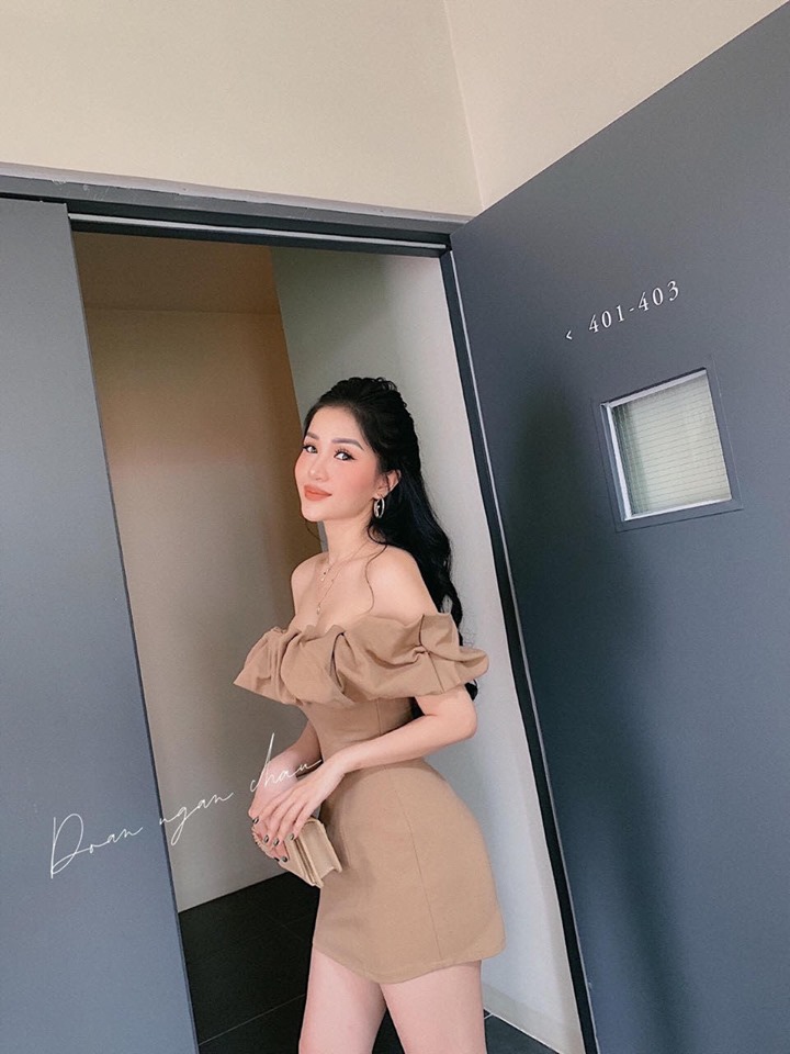 Đầm Body Cúp Ngực Trể Vai Ôm Body Belle Fashion