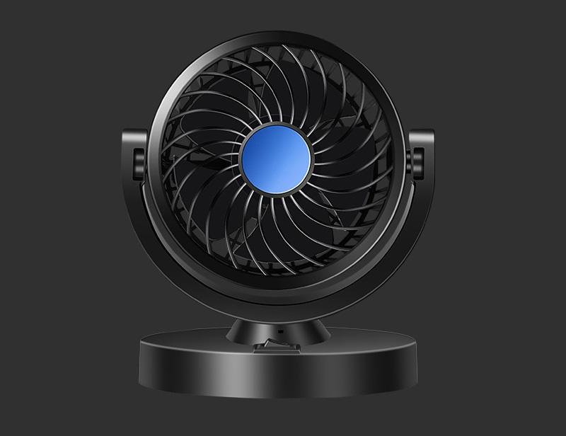 Quạt máy đơn mini 12v trên ô tô, xe hơi xoay 360 độ