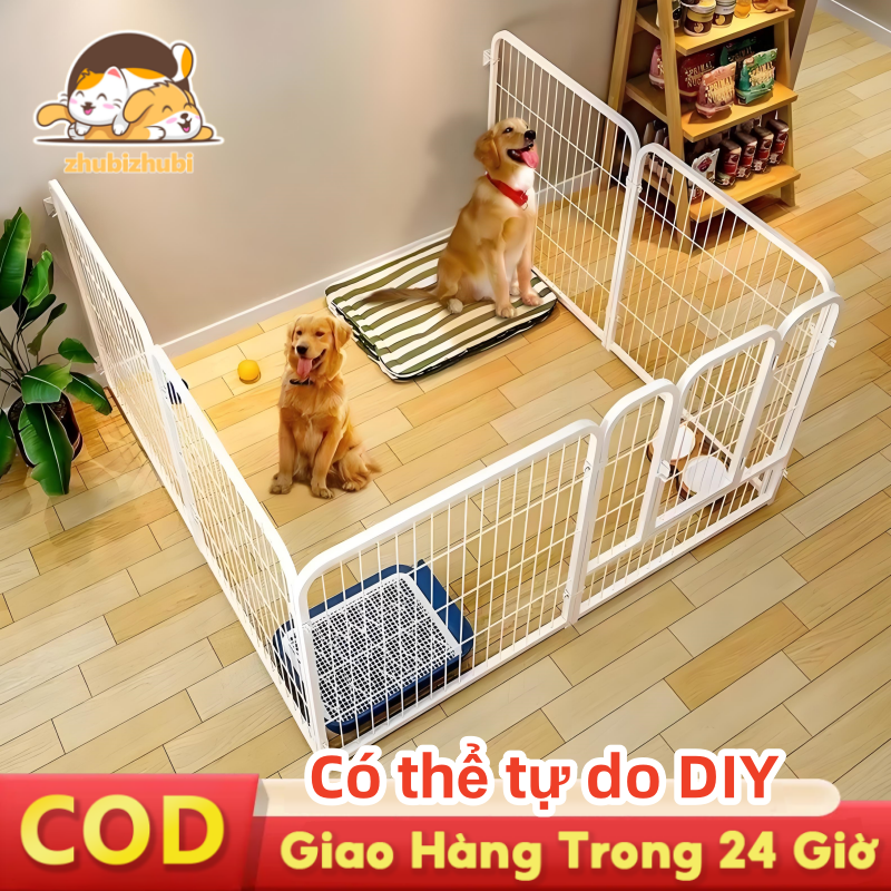 Hàng Rào Lồng Chó Ống Vuông Dày Dặn Không Gian Siêu Lớn Dành Cho Phòng Trong Nhà Cho Chó Cỡ Nhỏ Và Cỡ Trung
