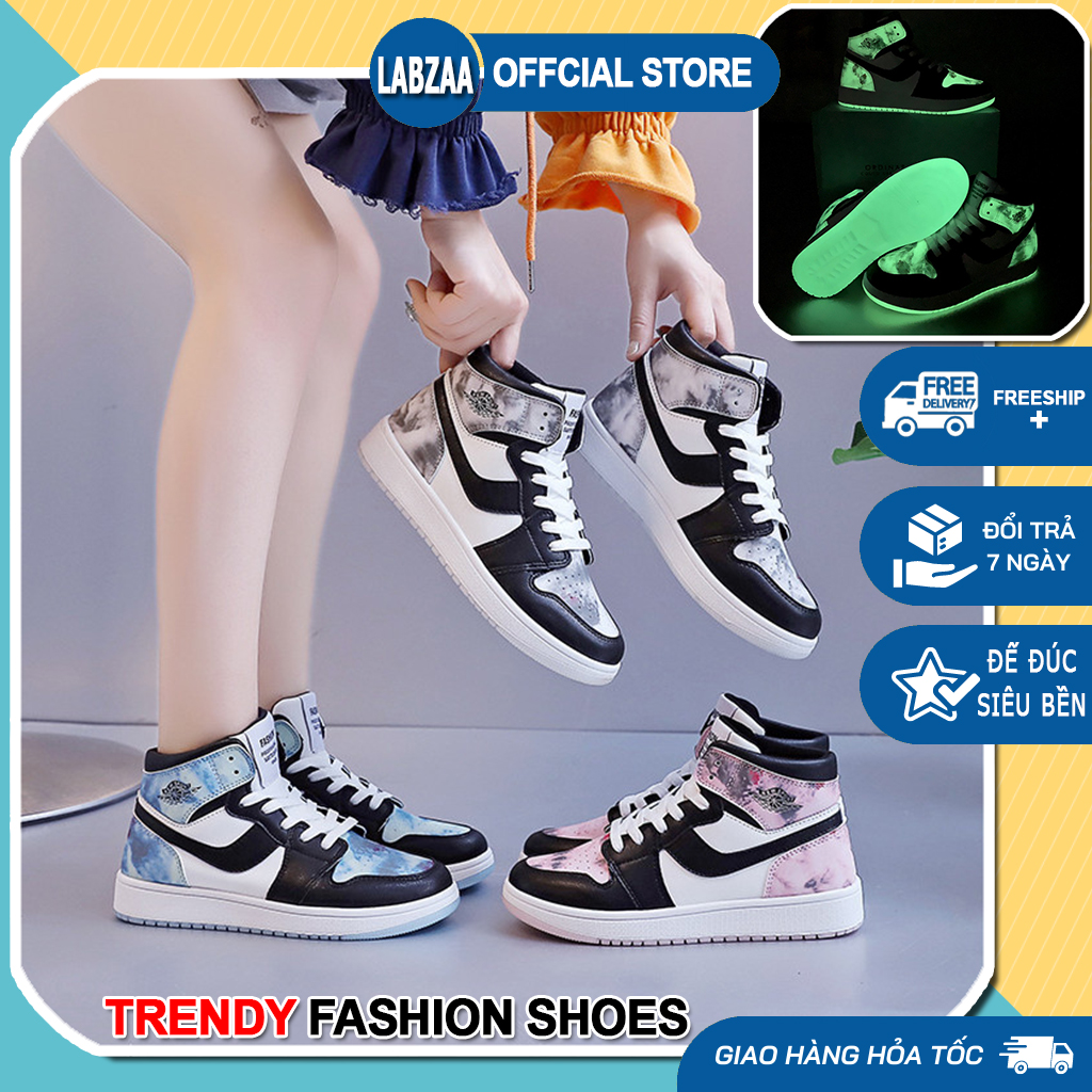 Giày Thể Thao,Giày Sneaker LABZAA Nữ Cổ Cao Phản Quang, Giày Bata Nữ Hàn Quốc Phối Cực Chất Khi Đi Chơi, Đi Học LB88